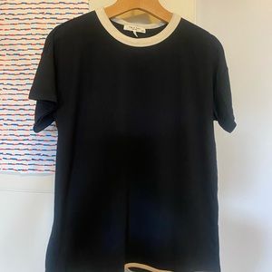 Rag & Bone black shirt with cream colored detailing